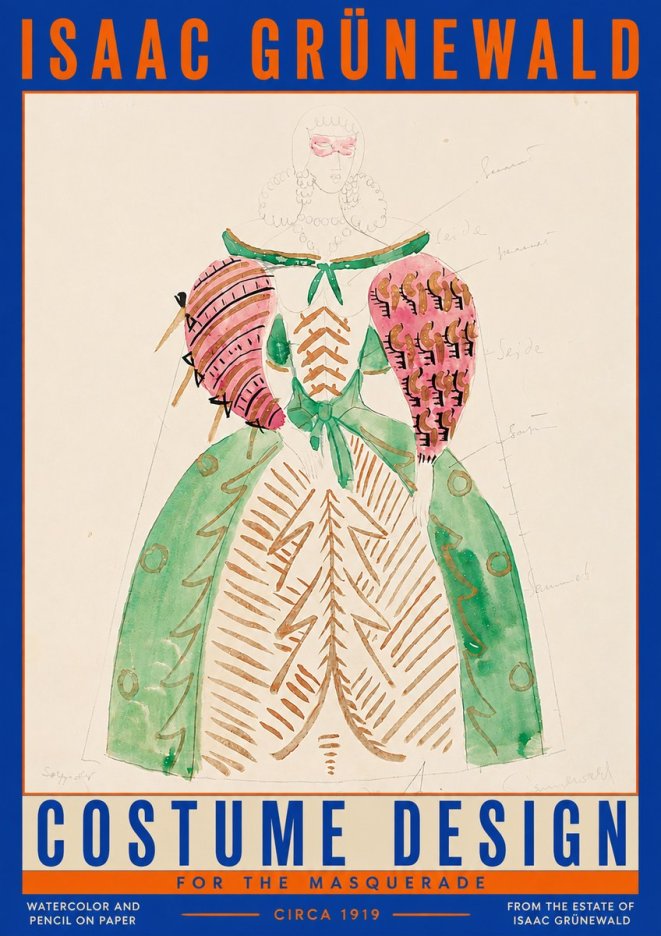 Isaac Grünewald Costume Design for the Masquerade No3 - Poster
