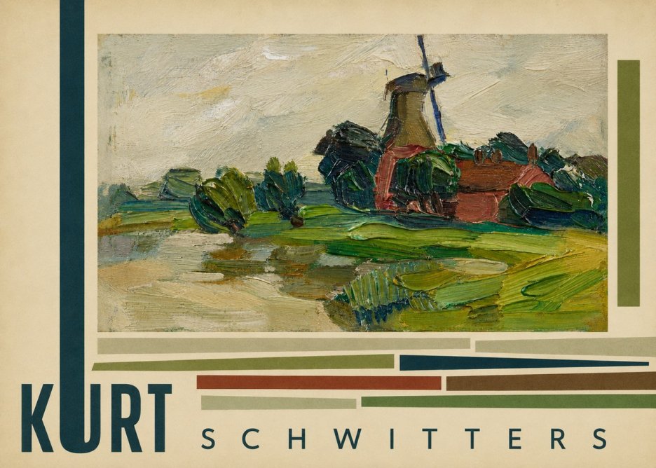 Kurt Schwitters Landscape with Windmill No6 - Poster