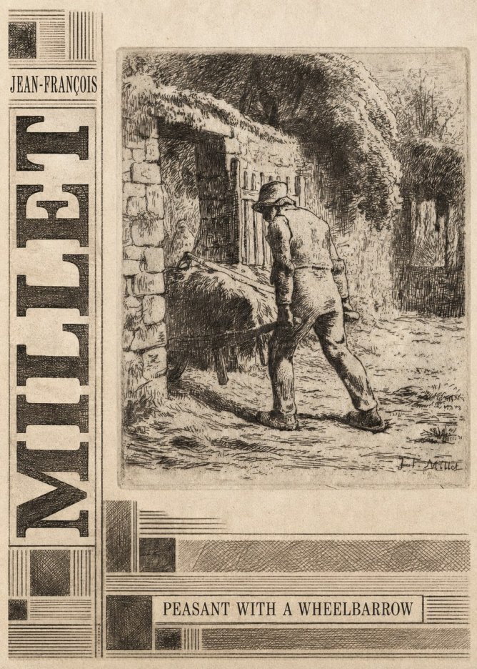 Jean-François Millet Peasant with a Wheelbarrow No5 - Poster