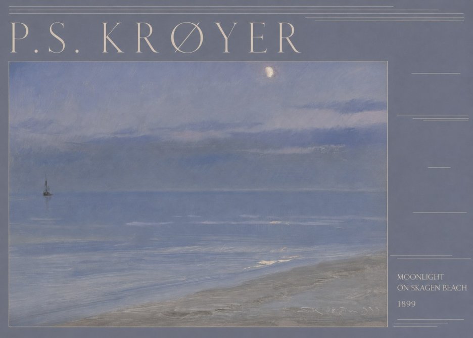 P.S. Krøyer Moonlight on Skagen Beach No5 - Poster
