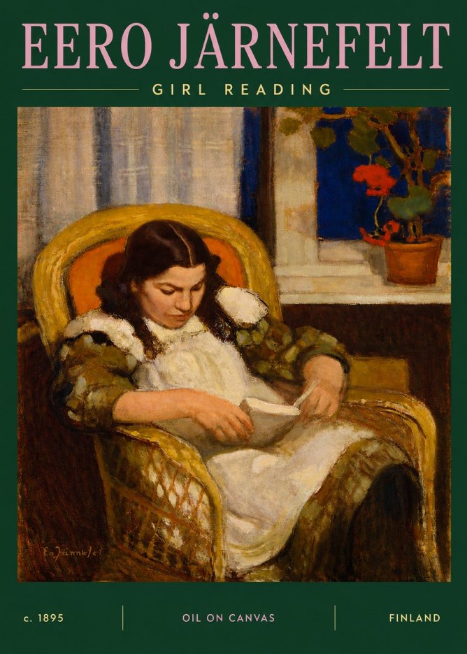 Eero Järnefelt Girl Reading No3 - Poster