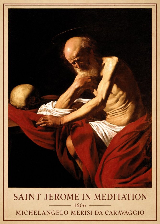 Michelangelo Merisi da Caravaggio Saint Jerome in Meditation I No6 - Poster
