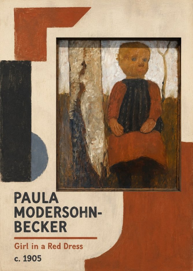 Paula Modersohn-Becker Girl in a Red Dress No2 - Poster