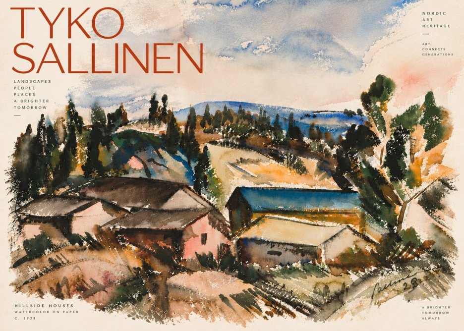 Tyko Sallinen Hillside Houses No6 - Poster