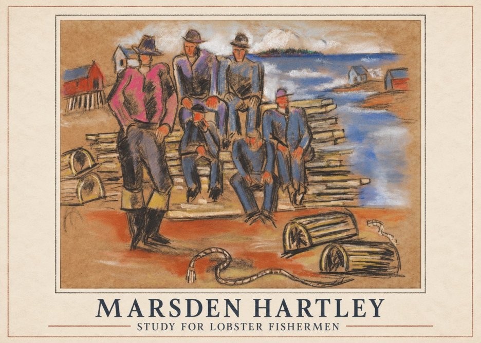 Marsden Hartley Study for 'Lobster Fishermen' No2 - Poster