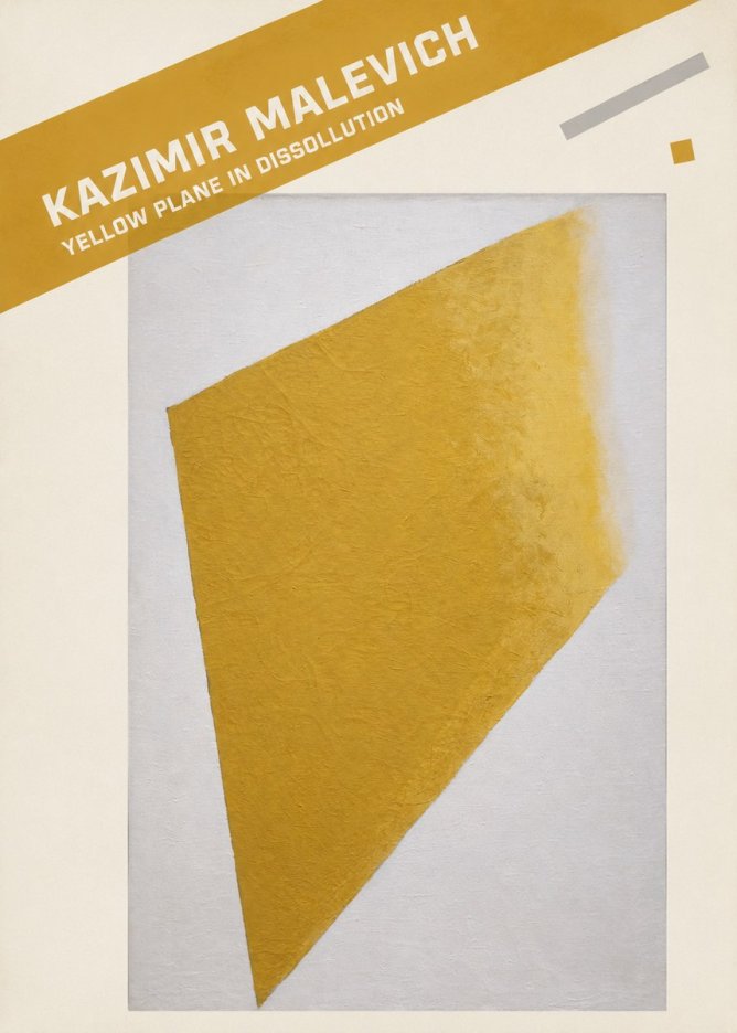 Kazimir Malevich Yellow Plane in Dissolution No3 - Poster