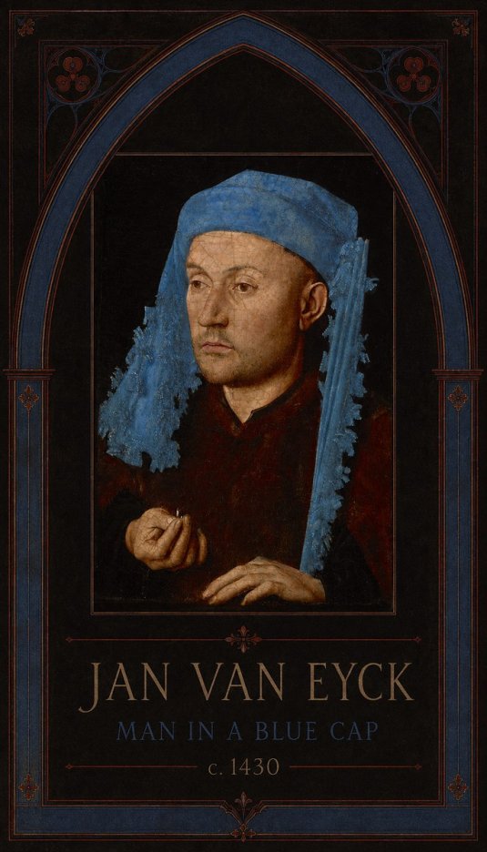 Jan van Eyck Man in a Blue Cap II No3 - Poster