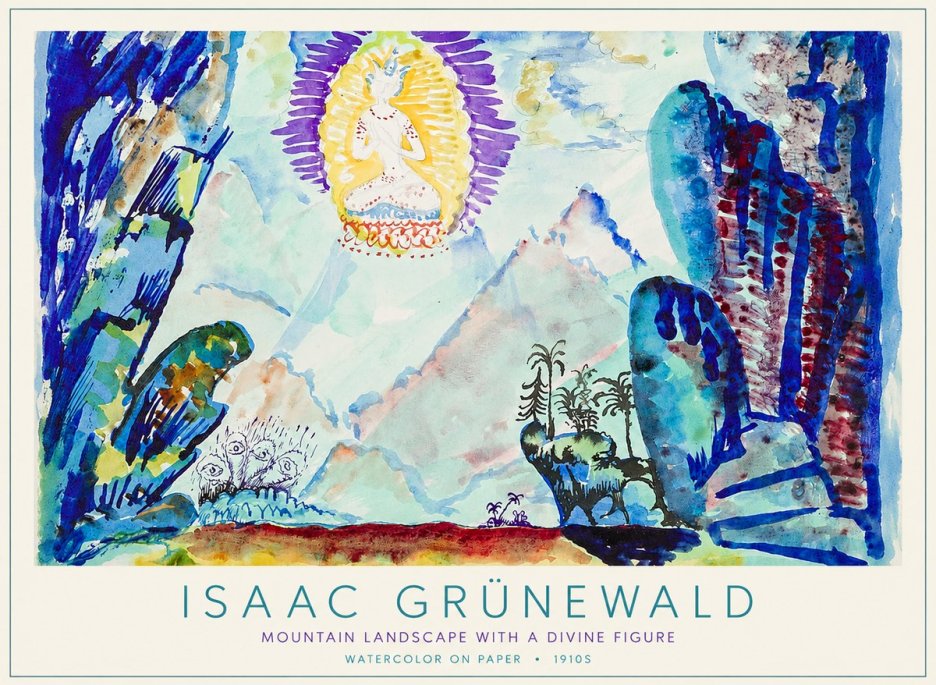 Isaac Grünewald Mountain Landscape with a Divine Figure No1 - Poster