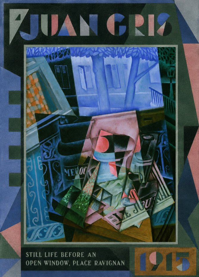 Juan Gris Still Life Before an Open Window, Place Ravignan No1 - Poster