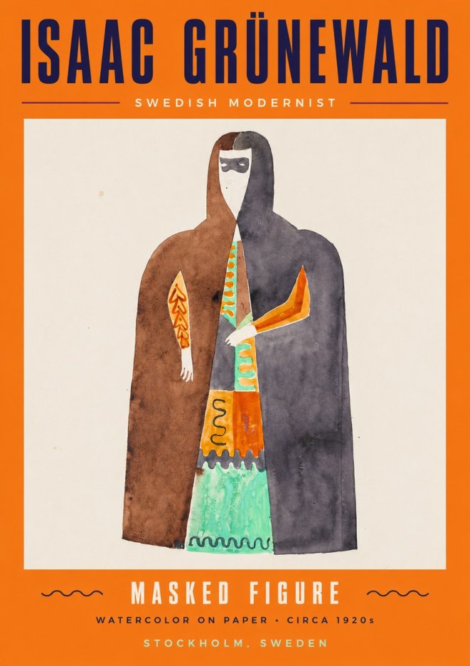 Isaac Grünewald Masked Figure No2 - Poster