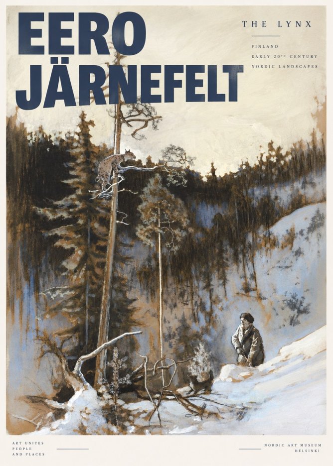 Eero Järnefelt A Lynx in a Tree No4 - Poster