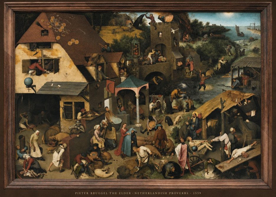 Pieter Bruegel Netherlandish Proverbs XI No6 - Poster