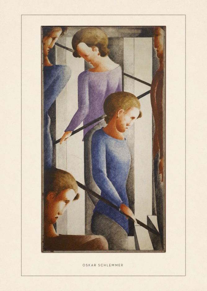 Oskar Schlemmer Staircase Figures II No4 - Poster