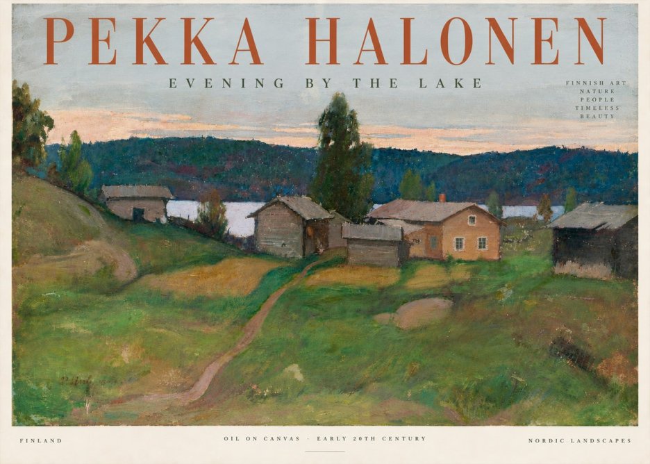 Pekka Halonen Evening by the Lake No5 - Poster