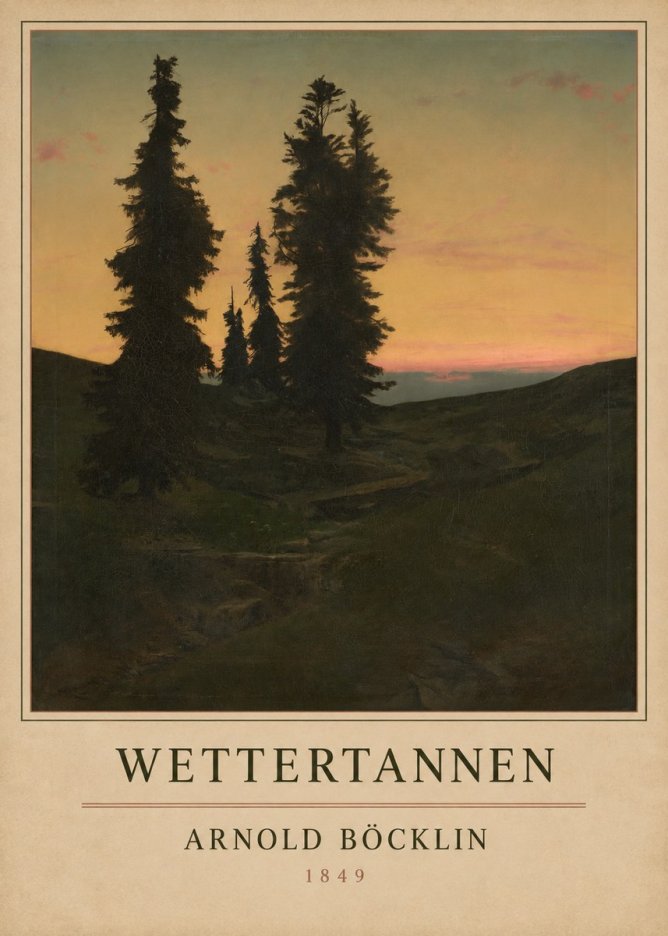 Arnold Böcklin Wettertannen No1 - Poster