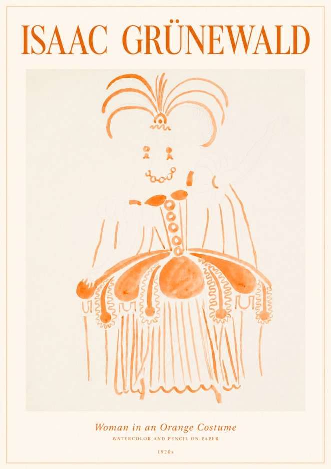 Isaac Grünewald Woman in an Orange Costume No1 - Poster