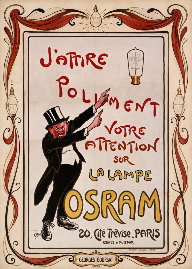 Georges Goursat J'attire Poliment Votre Attention Sur La Lampe Osram No4 - Poster