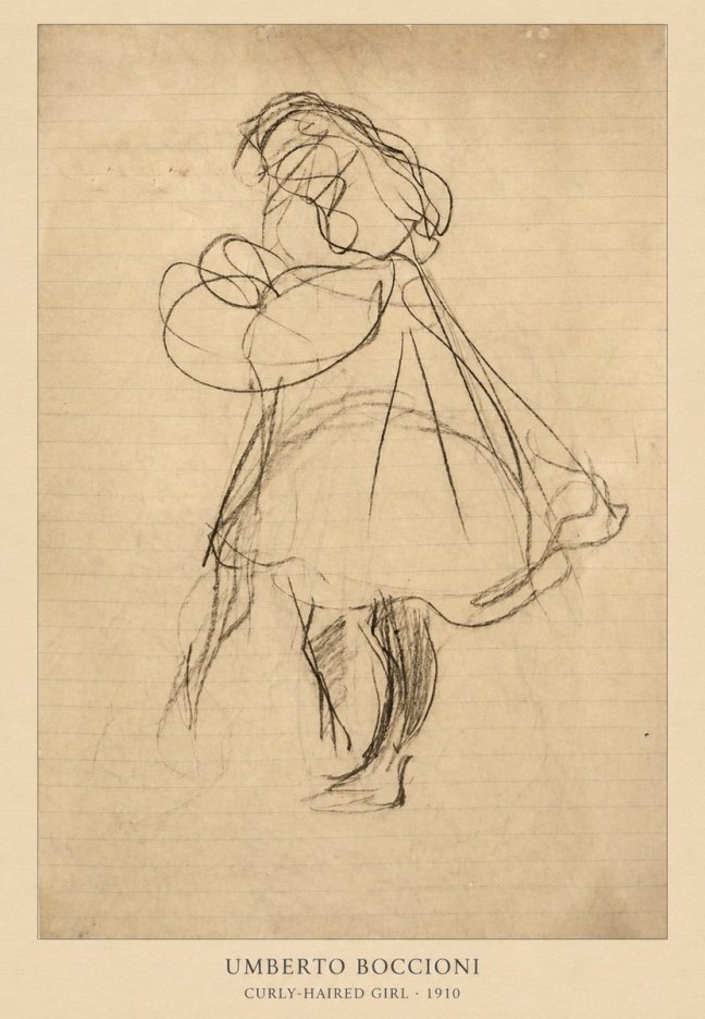 Umberto Boccioni Curly-haired Girl No4 - Poster