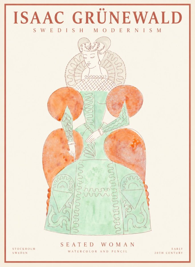 Isaac Grünewald Seated Woman No1 - Poster