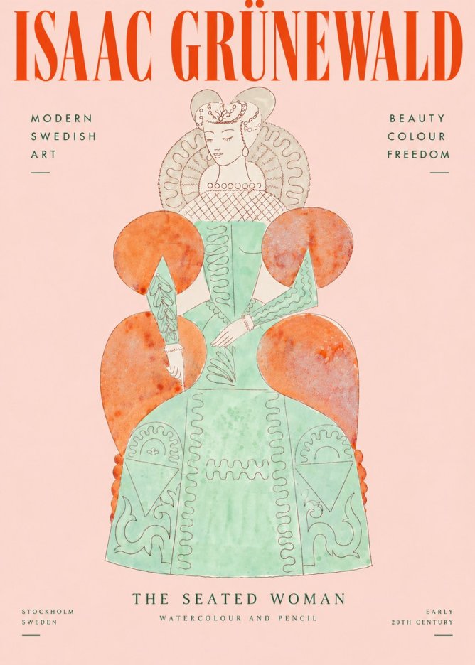 Isaac Grünewald Seated Woman No4 - Poster