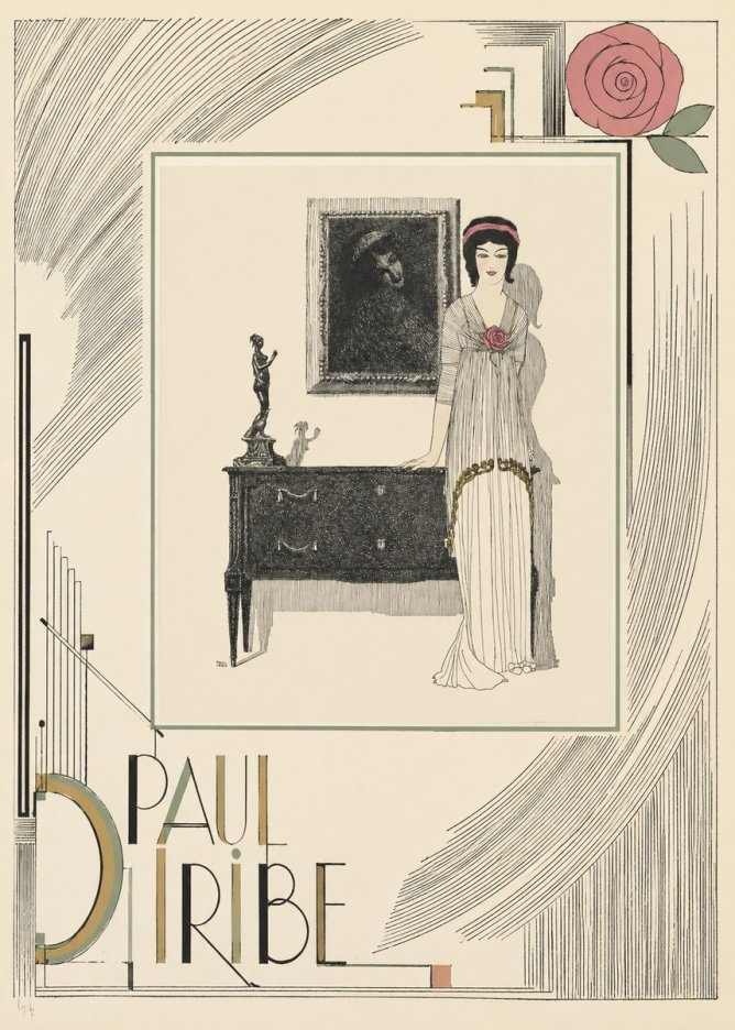 Paul Iribe Elegant Figure in Art Deco Interior No6 - Poster