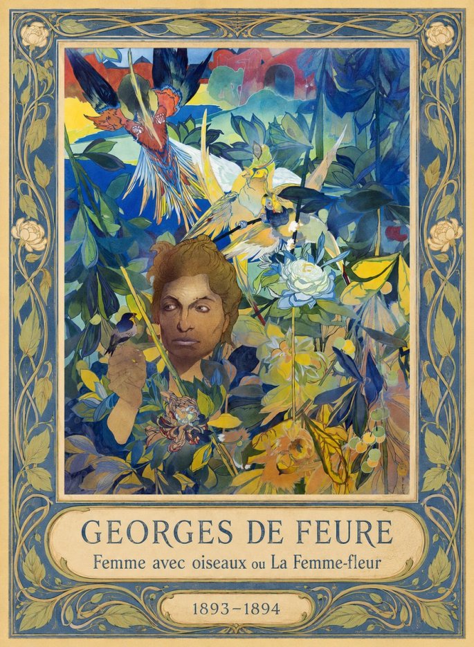 Georges de Feure Femme Avec Oiseaux Ou La Femme-fleur No1 - Poster