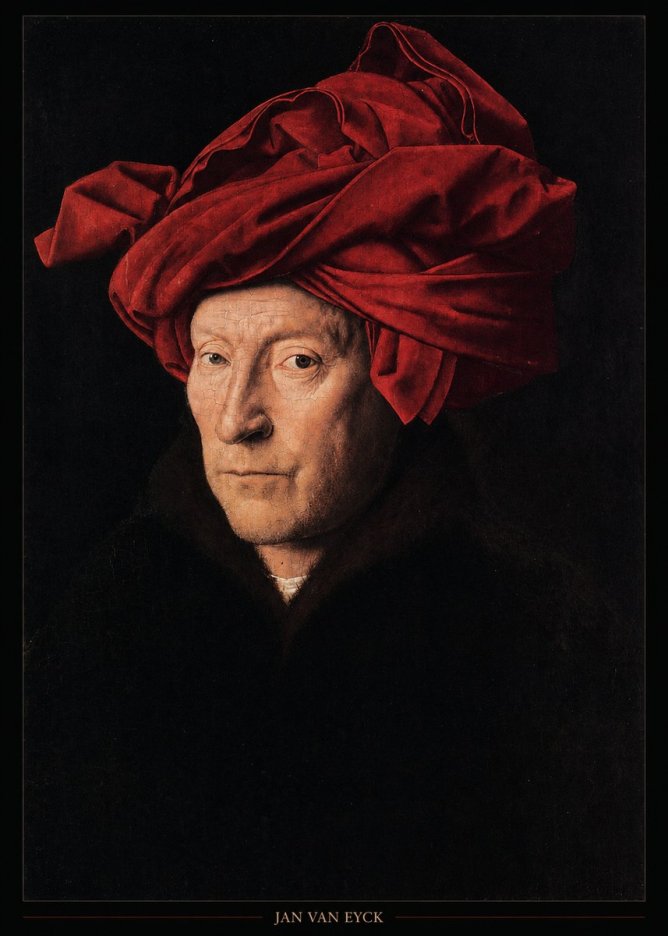 Jan van Eyck Portrait of a Man in a Turban No4 - Poster