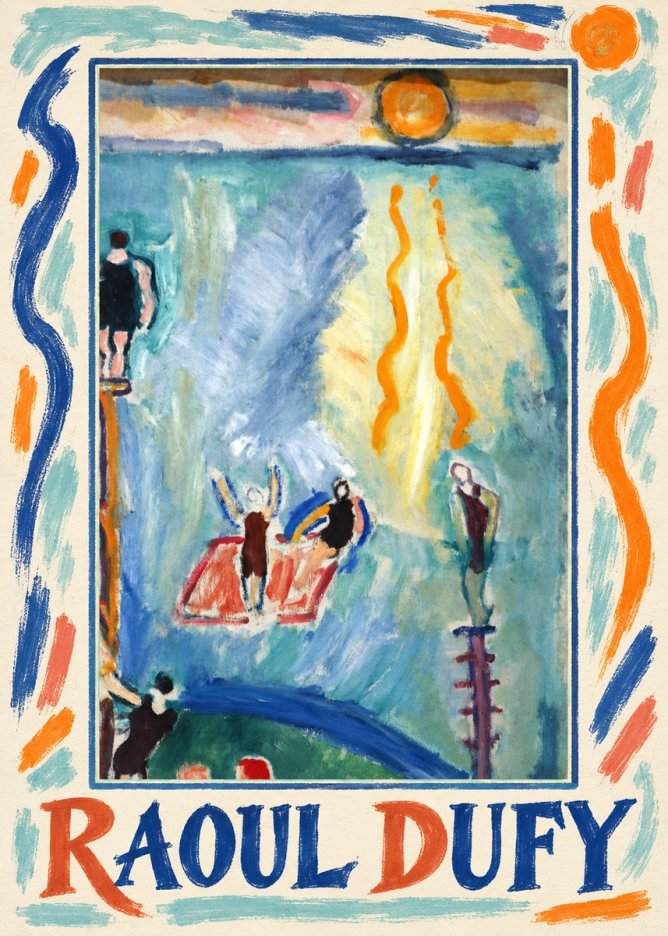 Raoul Dufy The Swimmers No1 - Poster