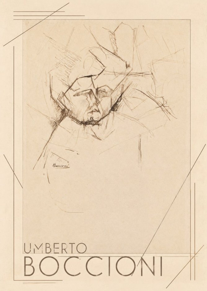 Umberto Boccioni Head Study No1 - Poster