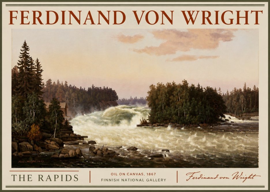 Ferdinand von Wright The Rapids No6 - Poster