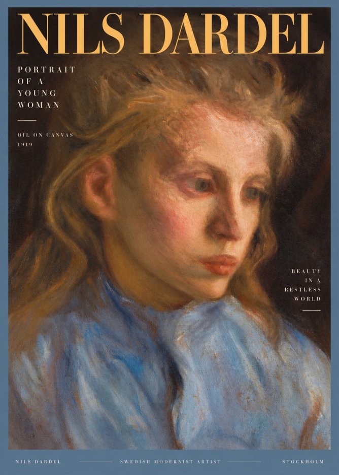 Nils Dardel Portrait of a Young Woman No3 - Poster