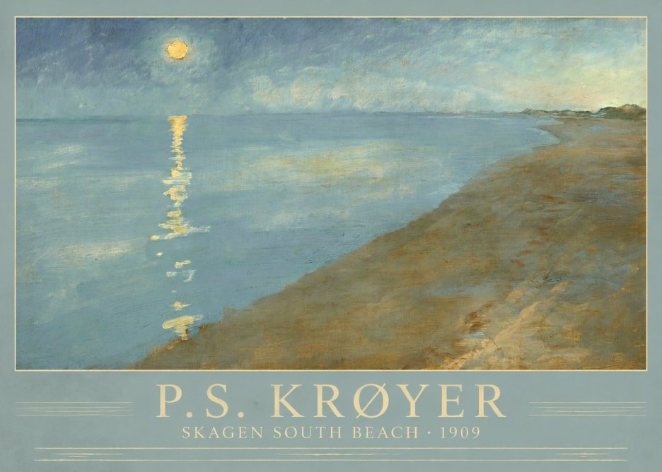 P.S. Krøyer Skagen South Beach · 1909 No3 - Poster