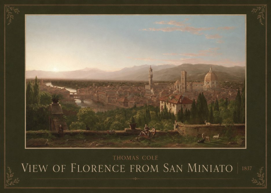 Thomas Cole View of Florence from San Miniato No3 - Poster