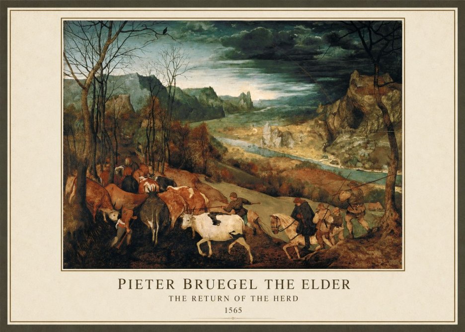 Pieter Bruegel The Return of the Herd No1 - Poster