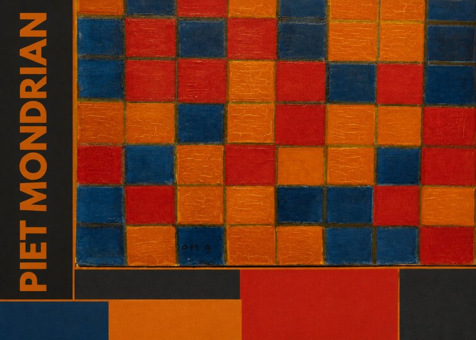 Piet Mondrian Checkerboard Composition with Dark Colors No2 - Poster