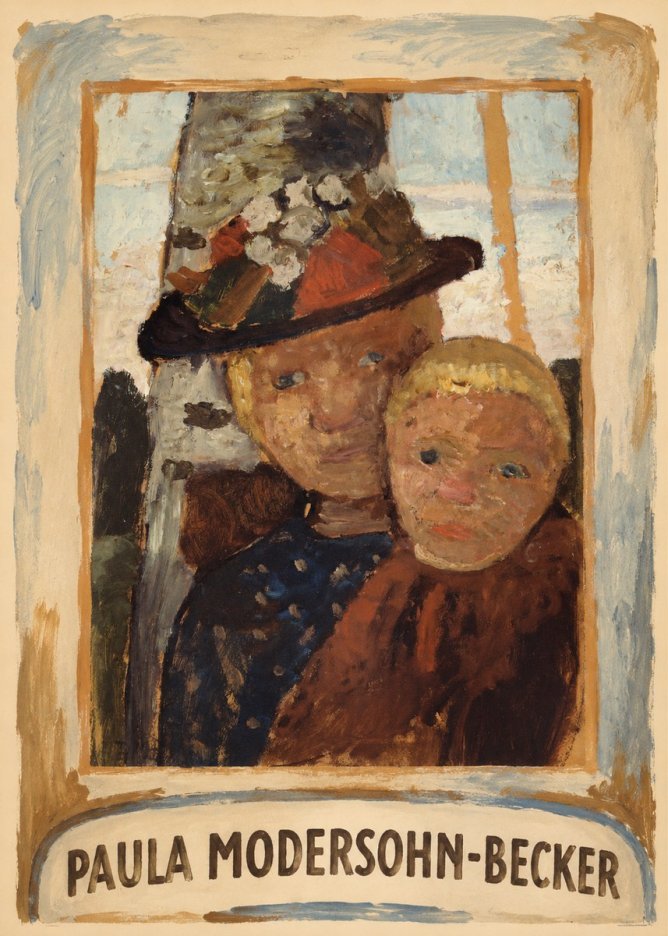 Paula Modersohn-Becker Mother and Child with Hat No3 - Poster