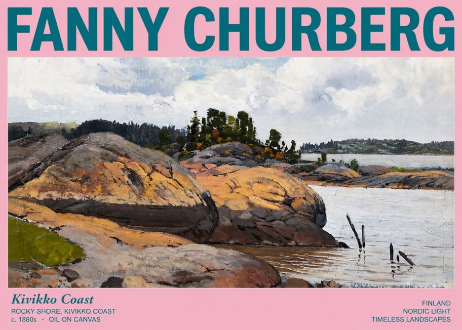 Fanny Churberg Rocky Shore · Kivikko Coast No3 - Poster