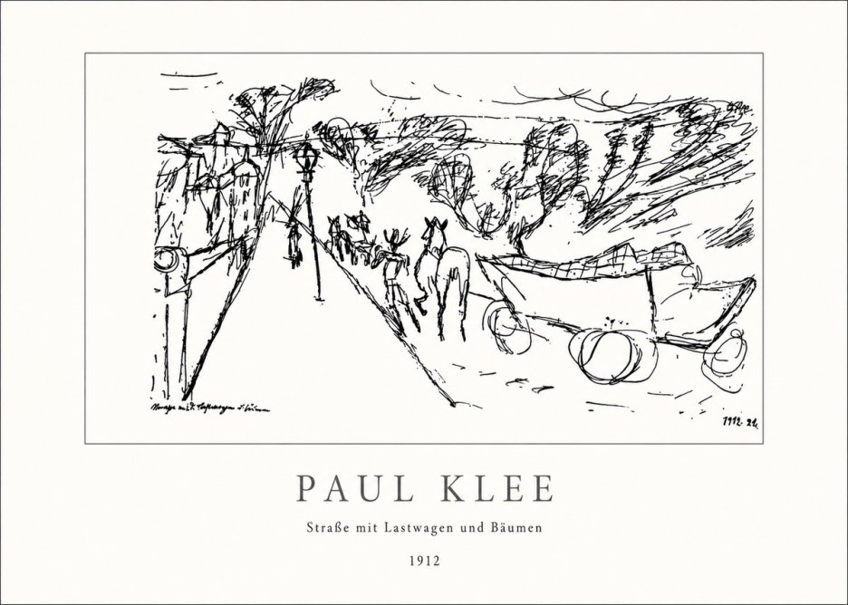 Paul Klee Straße Mit Lastwagen Und Bäumen No4 - Poster