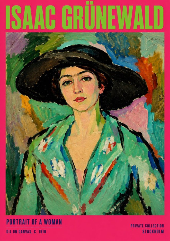 Isaac Grünewald Portrait of a Woman No2 - Poster