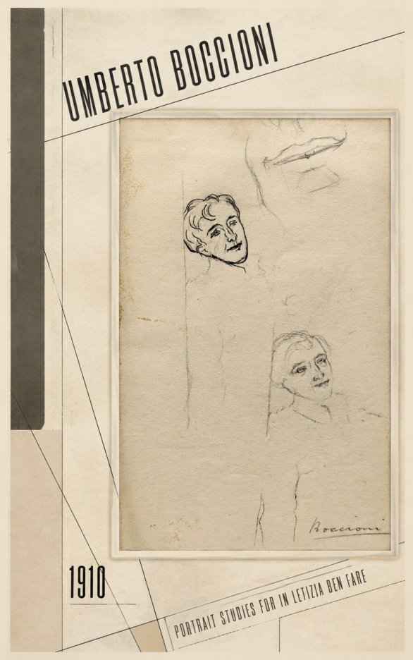 Umberto Boccioni Portrait Studies for in Letizia Ben Fare No2 - Poster