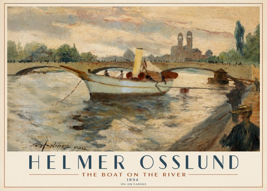 Helmer Osslund The Boat on the River No4 - Poster