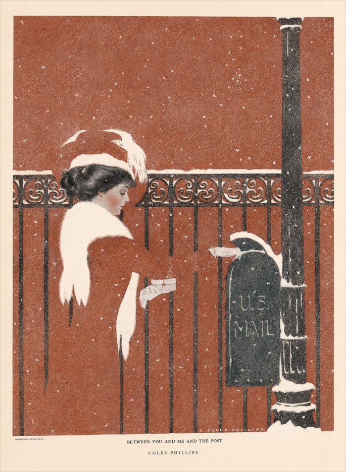 Coles Phillips Between You and Me and the Post No6 - Poster