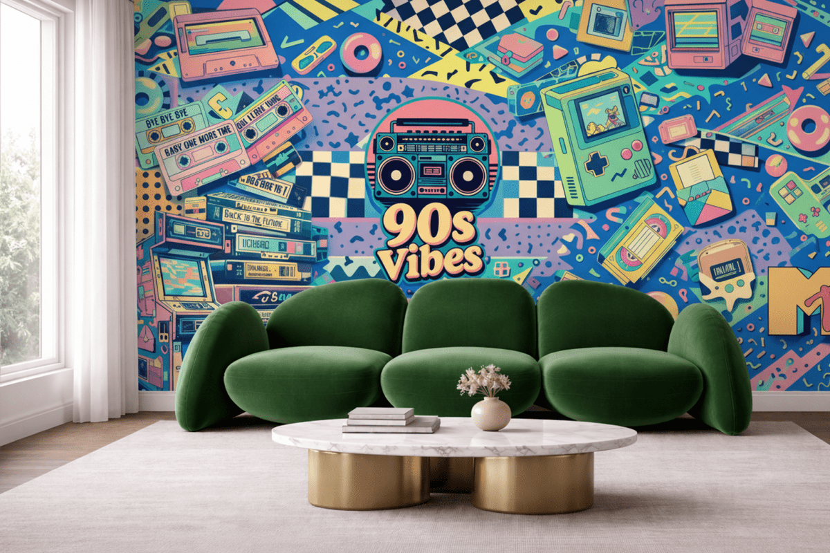 Retro Nostalgia Mural