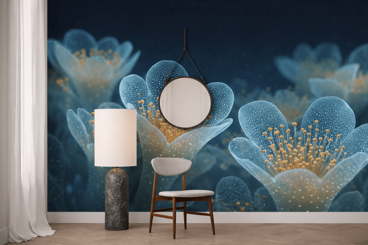 Frosted Floral Mural