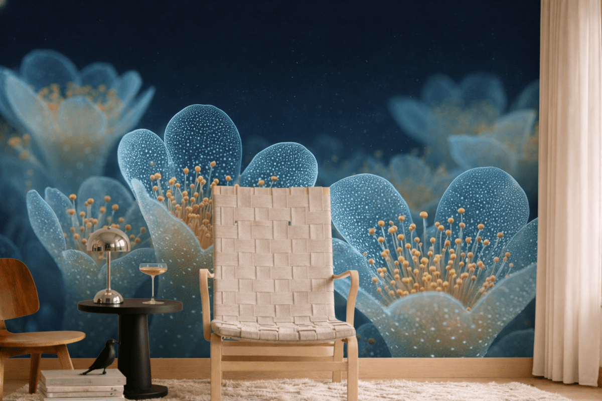 Frosted Floral Mural