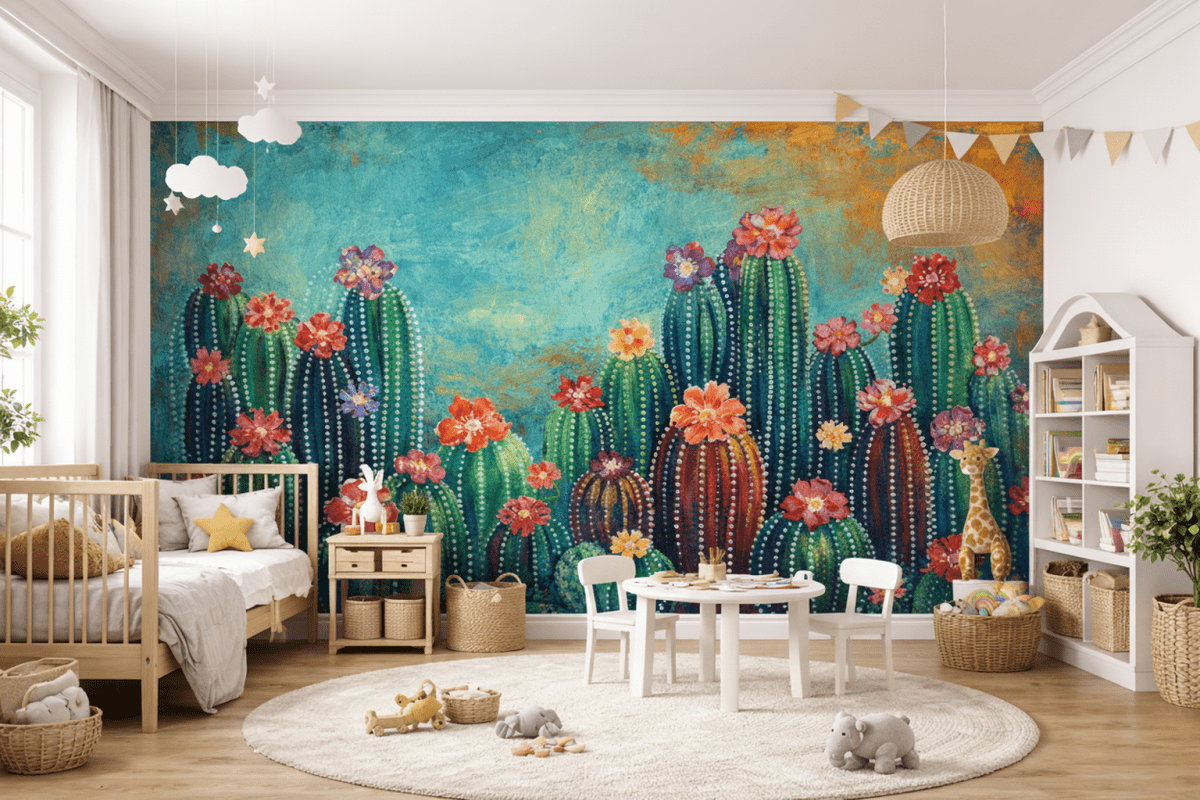 Blooming Cactus Field