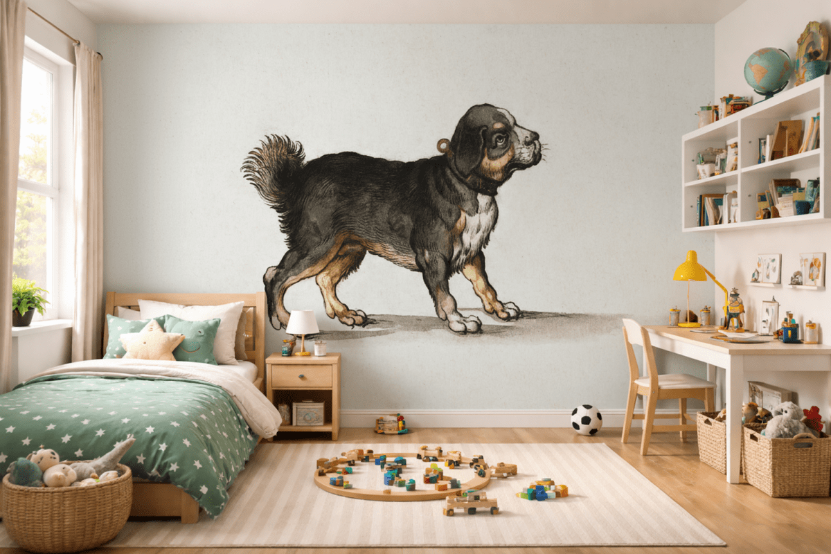 Playful Canine Silhouette