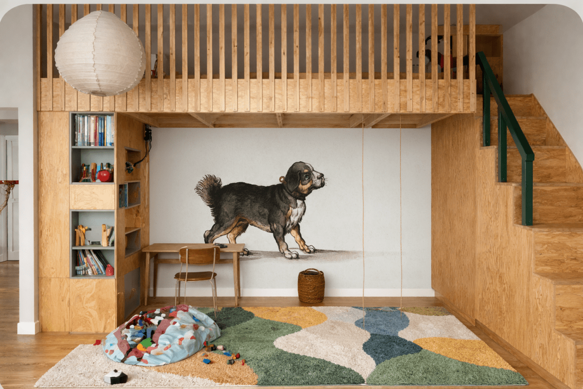 Playful Canine Silhouette