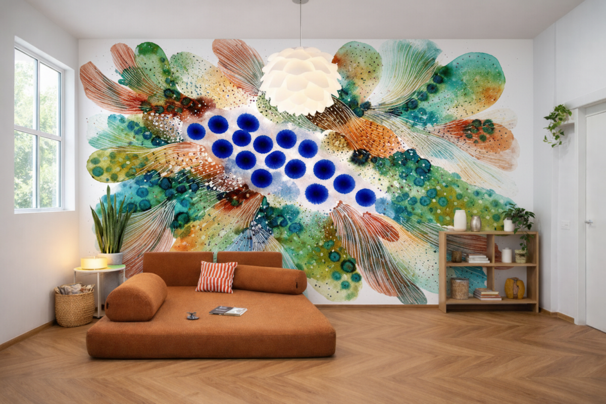 Vibrant Watercolor Ferns