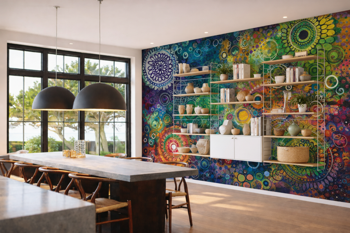 Ember Mandala Tapestry